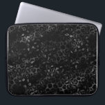 Elegant Black & Silver gray Leopard Print Pattern  Laptop Sleeve<br><div class="desc">Black and Silver gray Leopard Print Pattern</div>