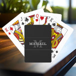 Elegant Black Silver Monogram Name Personalized Playing Cards<br><div class="desc">Customize the text, and easily create your personalized playing cards. Click EDIT to change the text color or background color. You can TRANSFER this DESIGN on other Zazzle products and adjust it to fit most of the Zazzle items. Standard Studio designs are made in high-resolution graphics for professional print. Thank...</div>