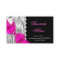 Elegant Black Silver Silk Hot Pink Bow