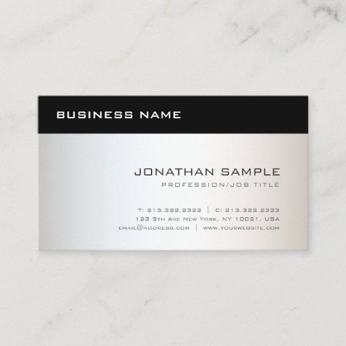 Elegant Black Silver Sleek Professional Design Business Card