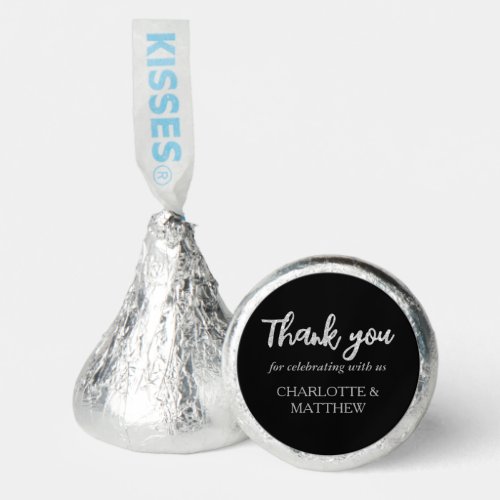 Elegant Black  Silver Wedding Hersheys Kisses