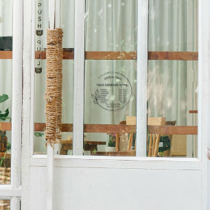 Elegant Black Small Business Opening Hours Window Cling