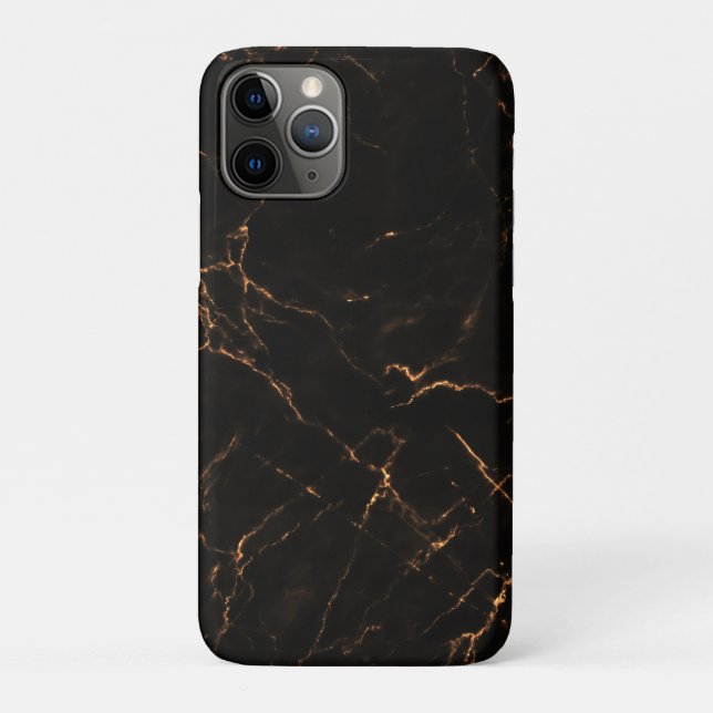 Elegant Black Stone Marble Pattern Case-Mate iPhone Case (Back)