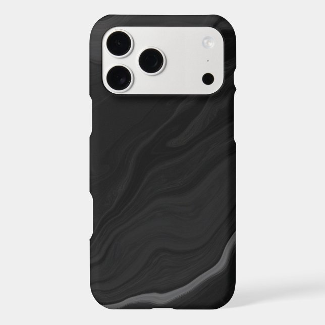 Elegant Black Stone Marble Pattern Iphone Case (Back)