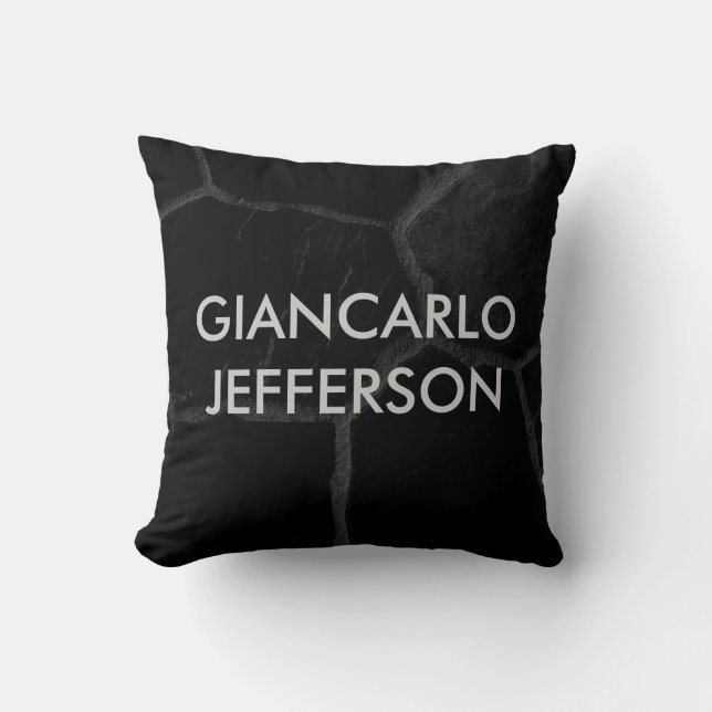 Elegant Black Stone Minimalist Style Professional Throw Pillow (Front)
