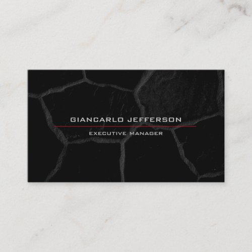 Elegant Black Stone Minimalist Stylish Modern Business Card