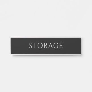 Elegant Black Storage Room Name Plate