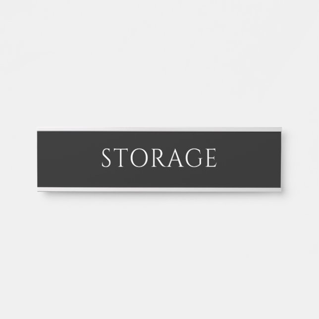 Elegant Black Storage Room Name Plate (Front)