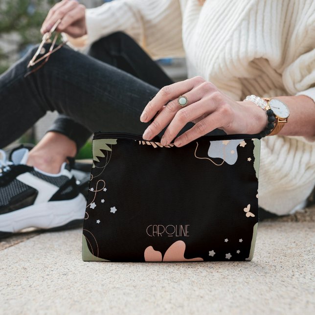  Elegant Black Stylish Boho Cute  Accessory Pouch (Creator Uploaded)