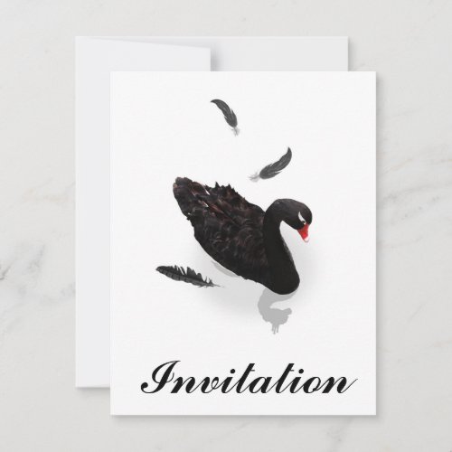 Elegant Black Swan Invitation
