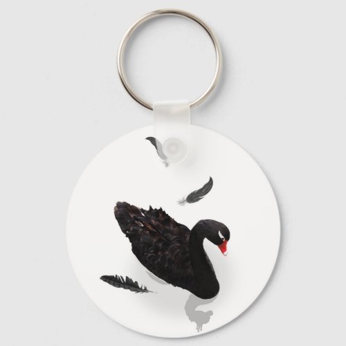 Elegant Black Swan Keychain