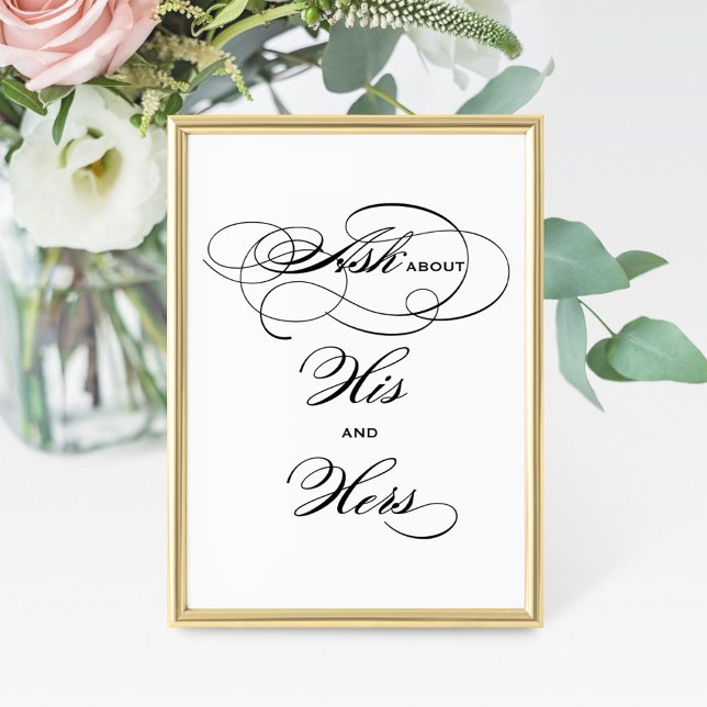 Elegant Black Swash Ask About His and Hers Sign (Creator Uploaded)