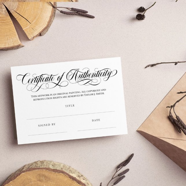 Elegant Black Swirls Certificate of Authenticity (Creator Uploaded)