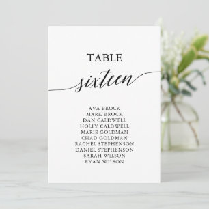 Elegant Black Table Number 16 Seating Chart