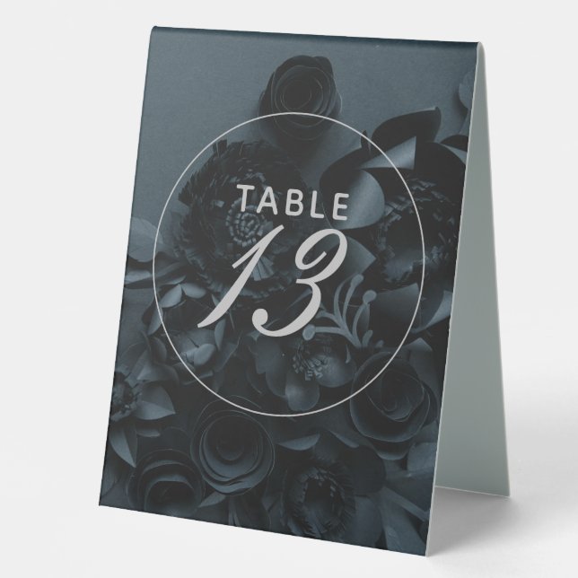 Elegant Black table numbers Table Tent (Front)
