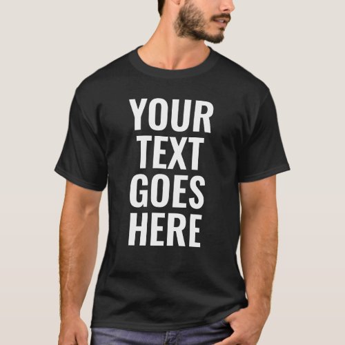 Elegant Black Template Mens Best Modern Large Font T_Shirt