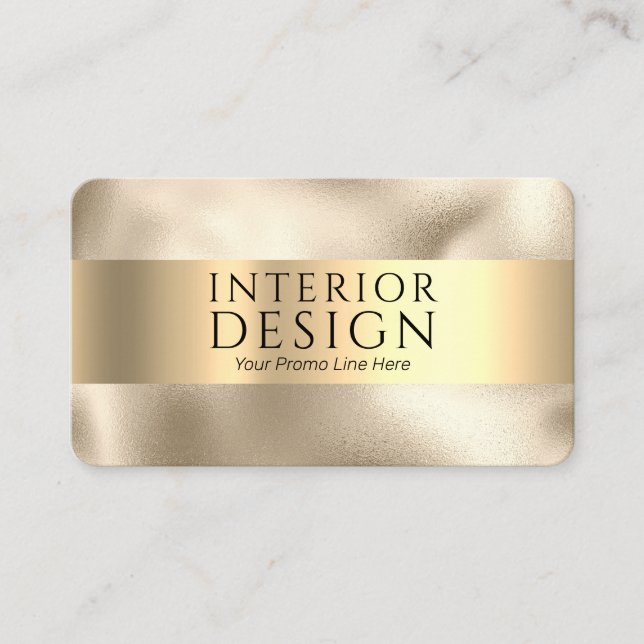 Elegant Black Text Gold-on-Gold Design Business Card (Front)