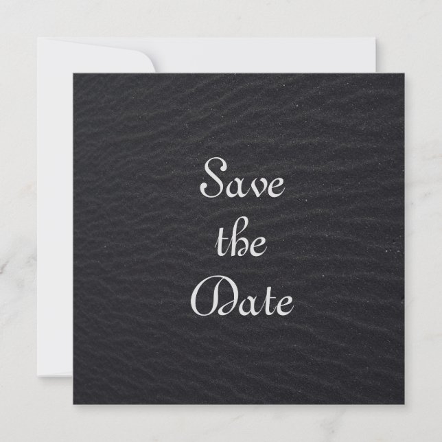 Elegant Black Textured Save The Date (Front)