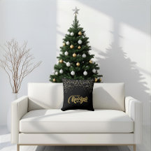 Elegant Black Throw Pillow