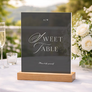Elegant Black Tie Dessert Table Wedding Sign