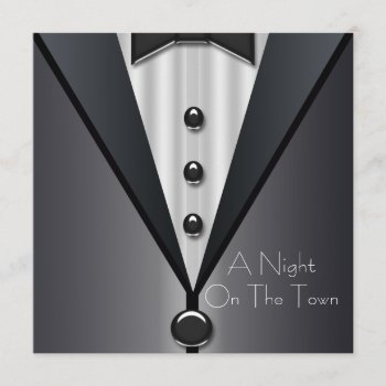 Elegant Black Tie Formal Prom Invitations by decembermorning at Zazzle