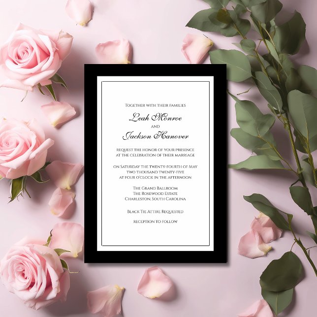 Elegant Black Tie Wedding Invitation (Creator Uploaded)