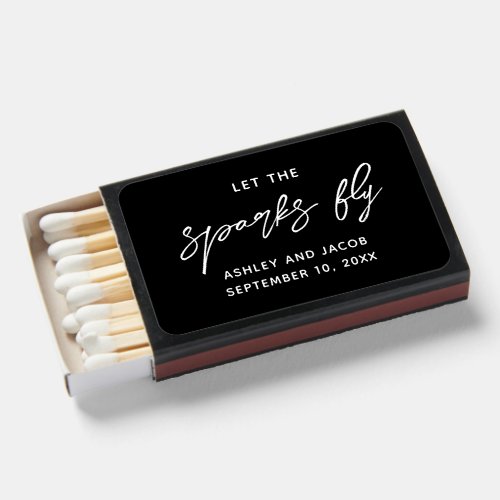 Elegant Black Tie Wedding | Modern Reception Favor Matchboxes