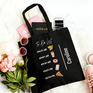 Elegant Black To do list Tote Bag
