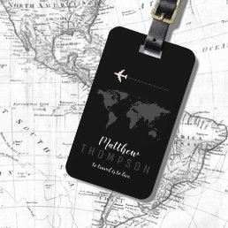 Elegant black travel luggage tag