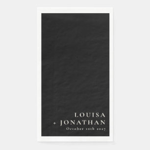 Elegant Black Trendy Minimalist Chic Custom Paper Guest Towels