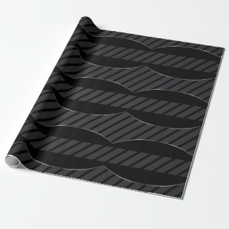 Elegant Black, Turquoise & Shiny Silver Accent Wrapping Paper