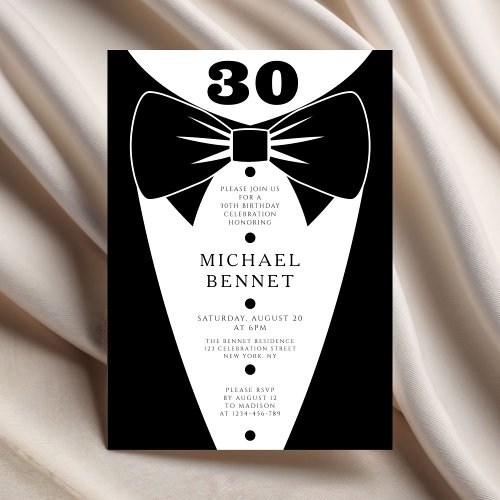 Elegant Black Tuxedo 30th Birthday