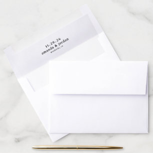 Elegant Black Typographic Envelope Liner