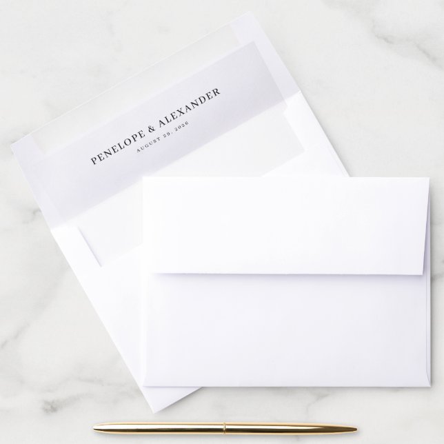 Elegant Black Typographic Envelope Liner (Desk)