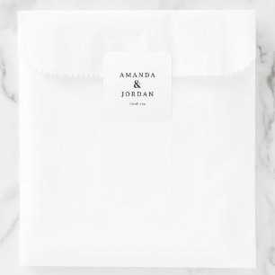 Elegant Black Typographic Gratitude Square Sticker