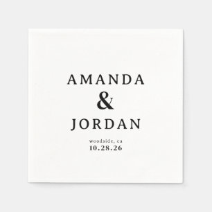 Elegant Black Typographic Napkins