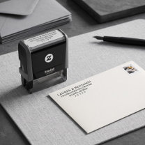 Elegant Black Typographic Self-inking Stamp