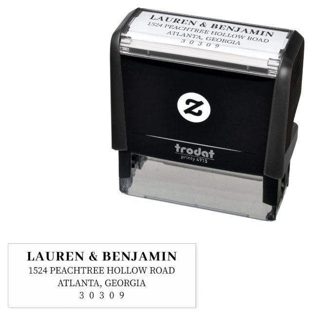 Elegant Black Typographic Self-inking Stamp (In Situ)