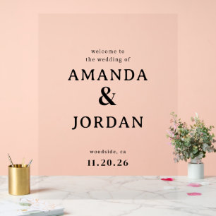 Elegant Black Typographic Wedding Acrylic Sign