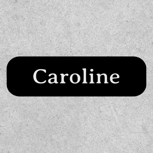 Elegant Black Typography Modern Name Personalized Patch (Front)