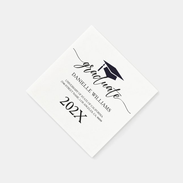 Elegant Black Typography On a White Background Napkins (Corner)