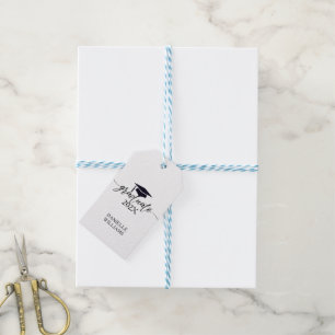 Elegant Black Typography On White Background Gift Tags