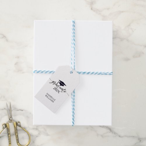 Elegant Black Typography On White Background Gift Tags