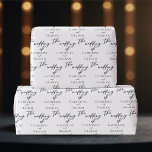 Elegant Black Typography Personalized Wedding Wrapping Paper<br><div class="desc">Simply chic and stylish,  our minimalist winter wedding collection features elegant cursive typography for your modern event. Impress your bridal party and guests with this bold evening wedding wrapping paper with personalized black script on a white background.</div>