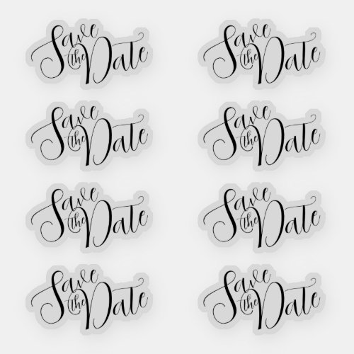 Elegant Black Typography Wedding Save The Date Sticker