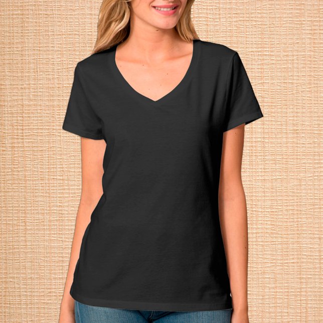 Elegant Black V-Neck T-Shirt / Customize (Creator Uploaded)