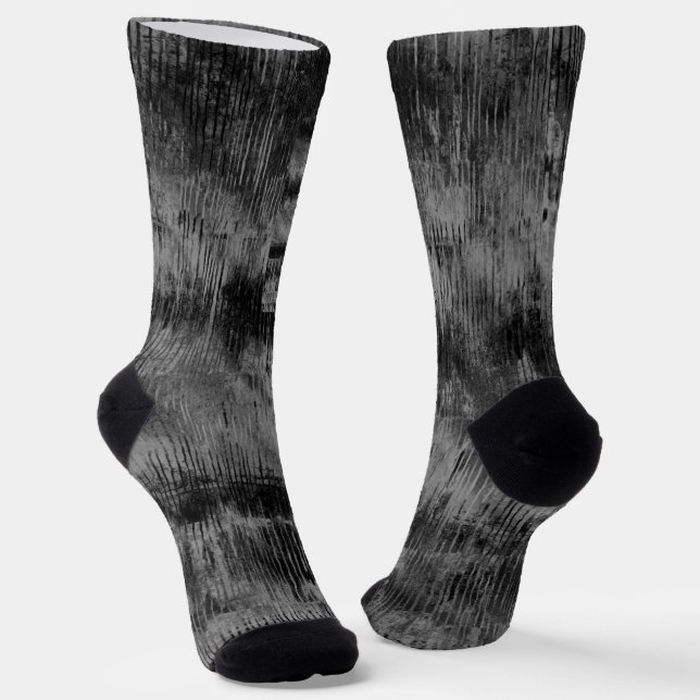 Elegant Black Velvet Tie-Dye print Socks (Angled)