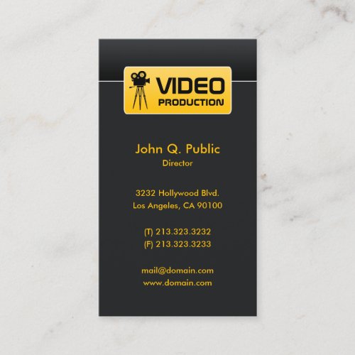Modern Elegant Corporate Black Video Business Card