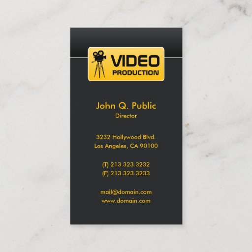 Customizable Modern Elegant Corporate Black Video Business Card