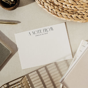 Elegant Black Vintage Art Deco Personalized Name  Note Card